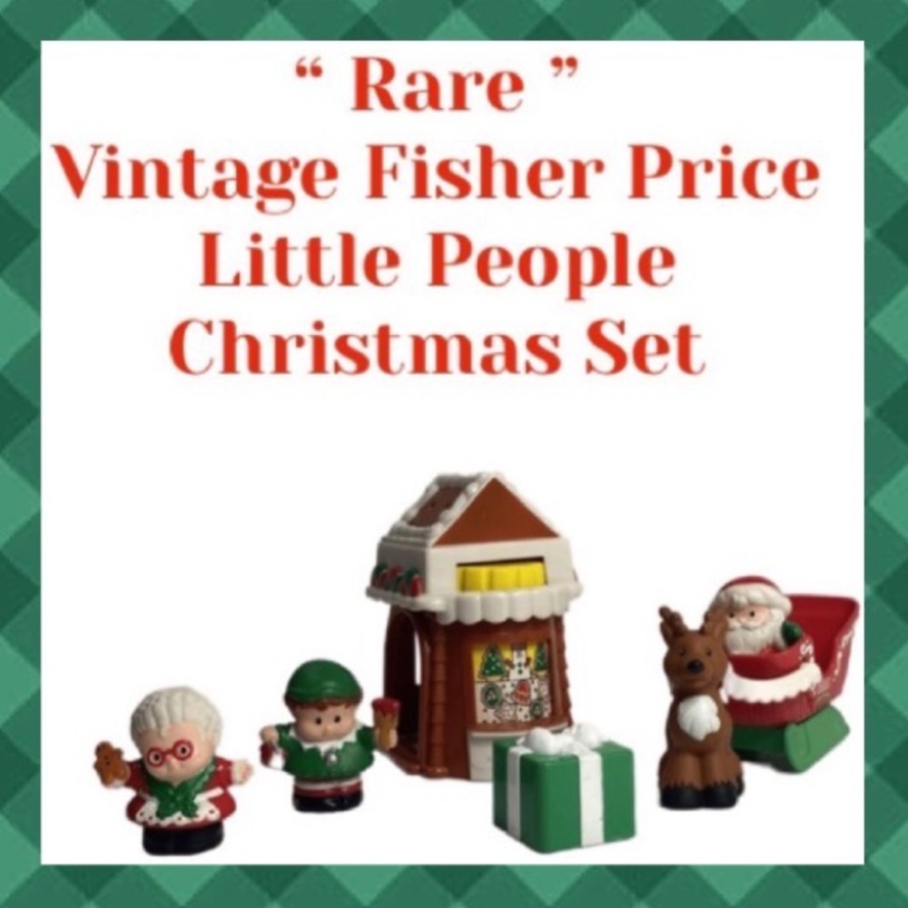 Fisher Price Little People Vintage Christmas Shop Santa Mrs Claus Reindeer Y2K